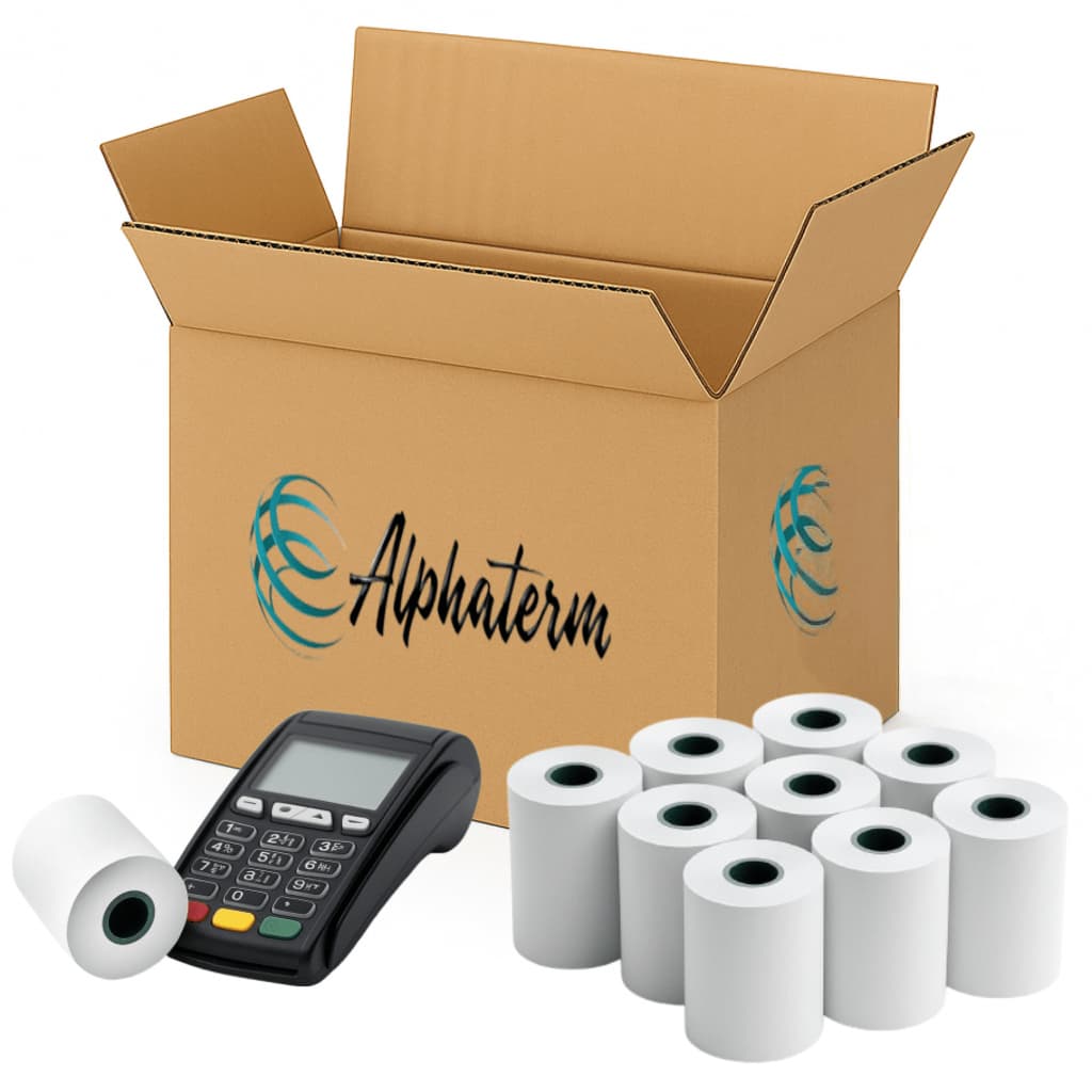 Alphaterm Bobina Térmica Maquina de Cartão 57x15 Cor Branco Caixa com 100 Rolos