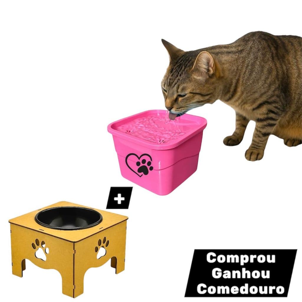Fonte Bebedouro Gato Água Elétrico Gatos 1,7 Litros P/ Gatos Rosa