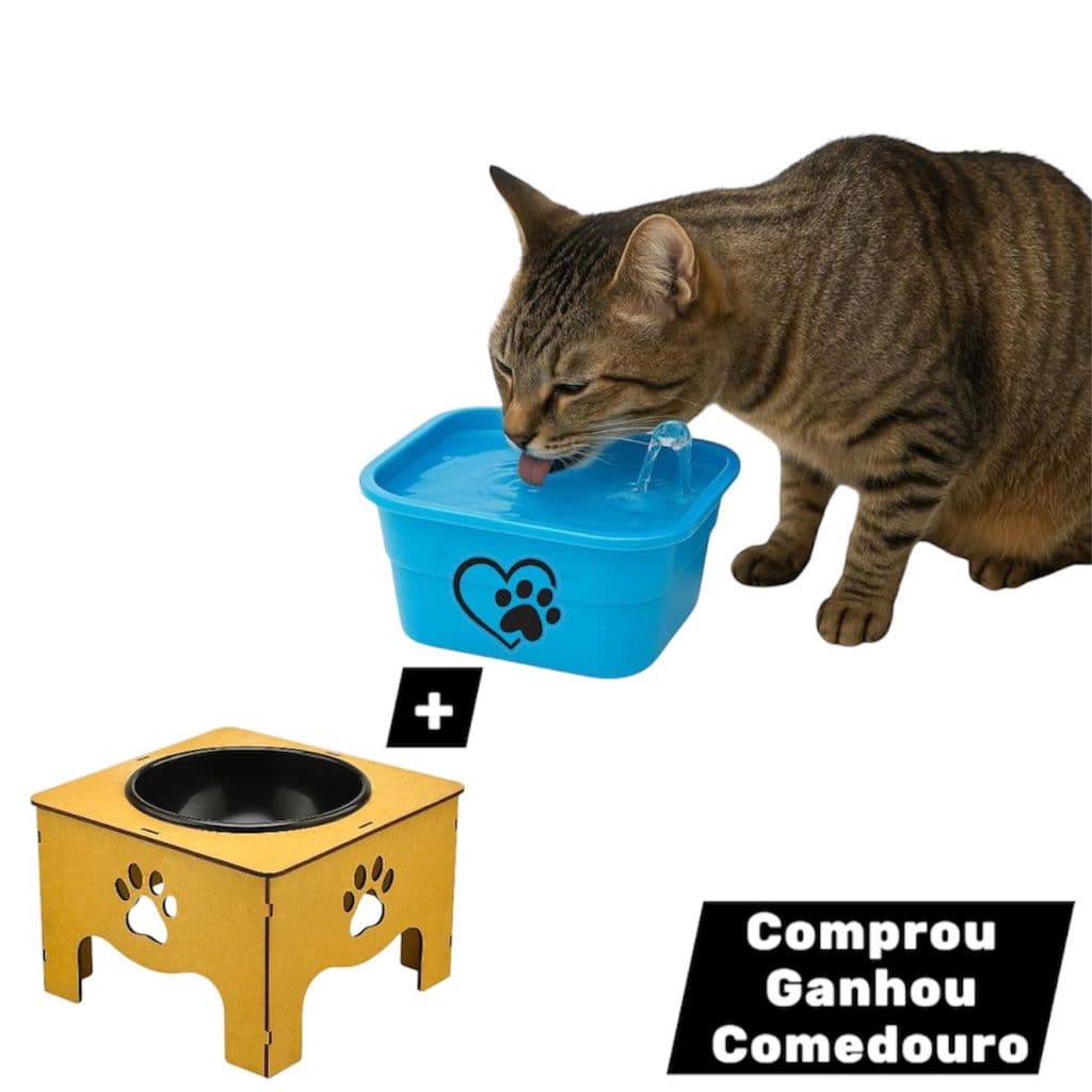 Fonte Bebedouro Gato Água Elétrico Gatos 1,7 Litros P/ Gatos Novidade Azul