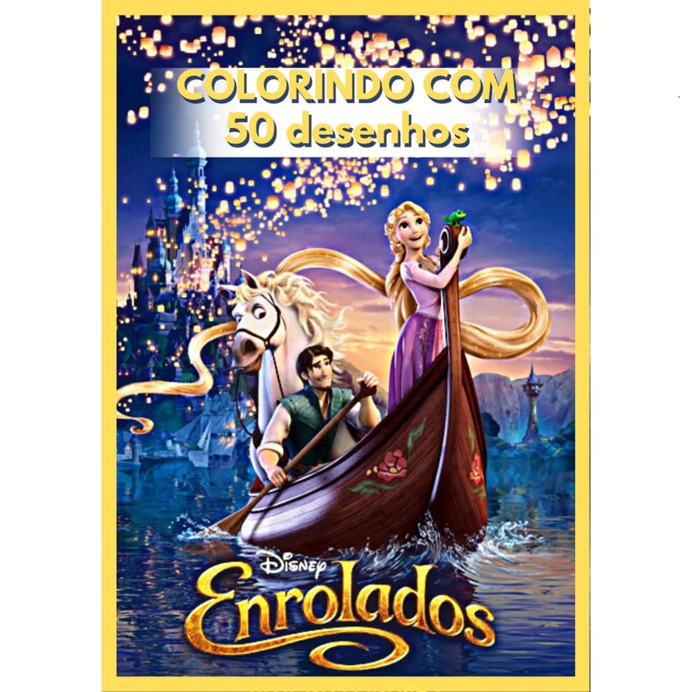 Kit 50 Desenhos Para Colorir Princesa Rapunzel Enrolados Em folha A4