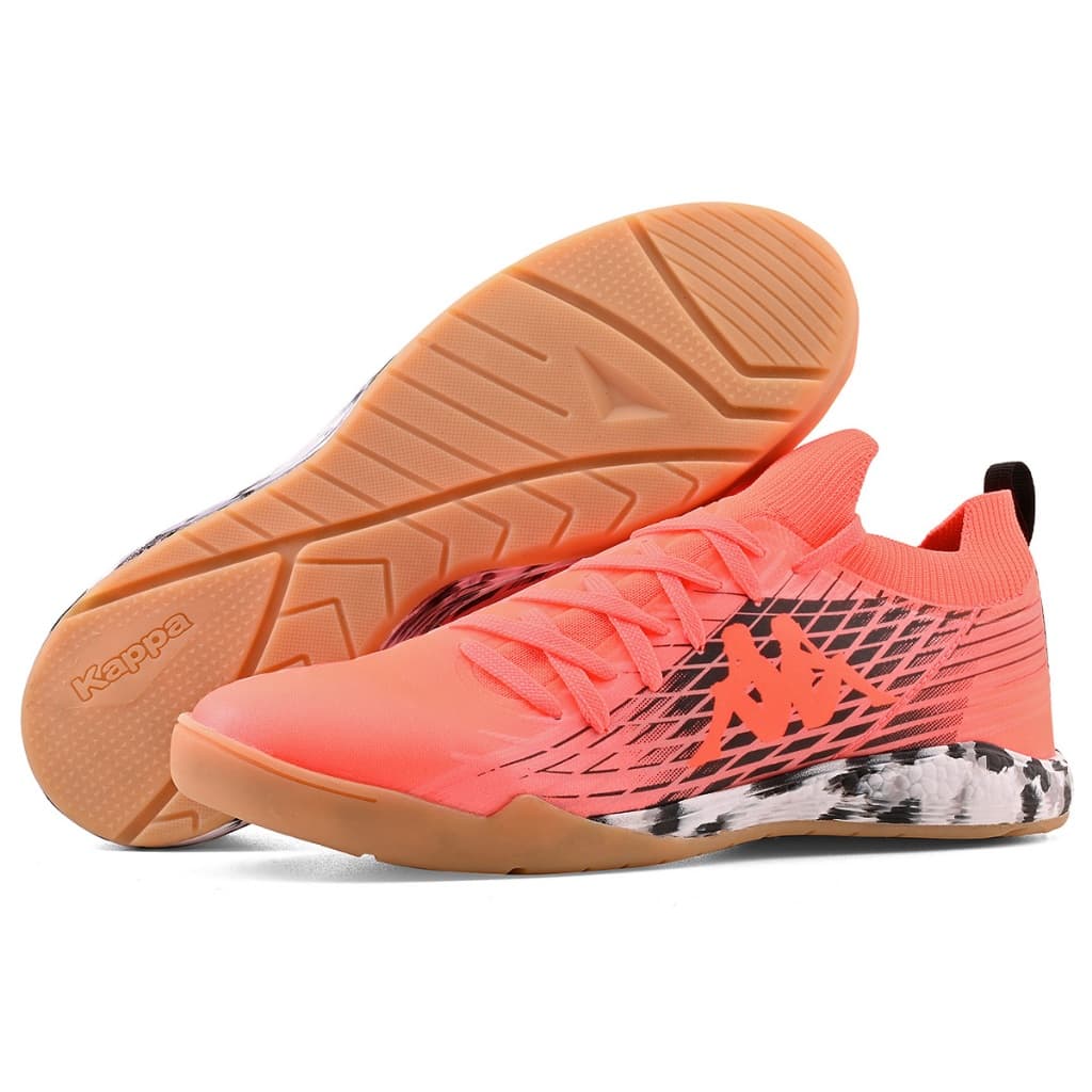 Chuteira Kappa Maestro Masculina Futsal Original Adulto Laranja Preto Confortável