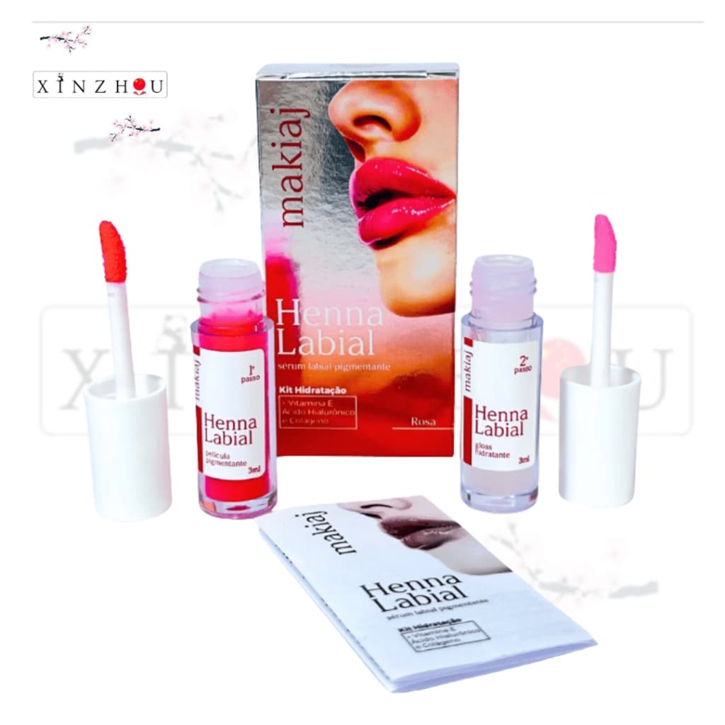 Henna Labial Makiaj Sérum Vitamina E Ácido Hialurônico e Colágeno