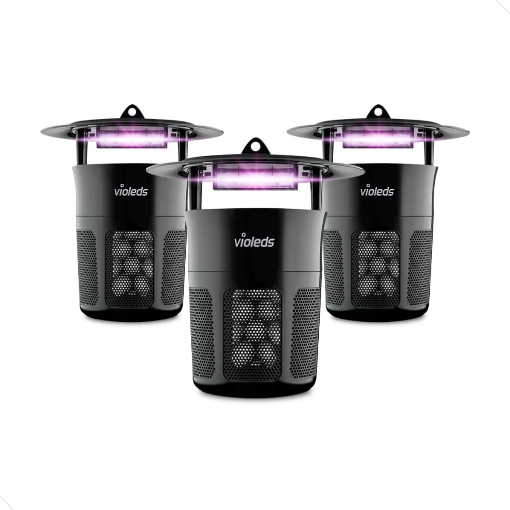 Violeds Armadilhas Repelente Mata Mosquito Ultravioleta Bivolt Preto - MQHN12 - Kit com 3 Unidades