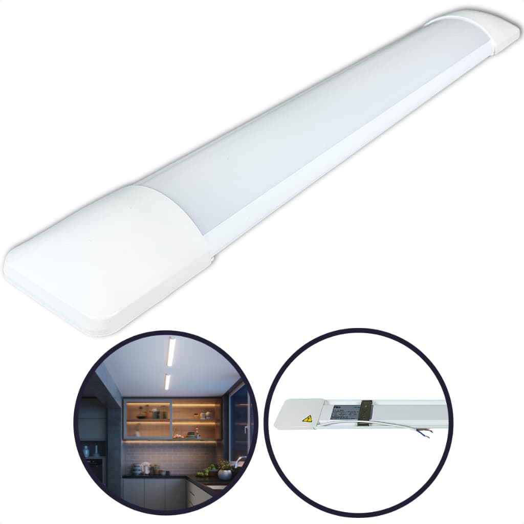 Luminária Lampada Tubular Slim Sobrepor Led 11,5w/23w Branco Frio 50cm/100cm