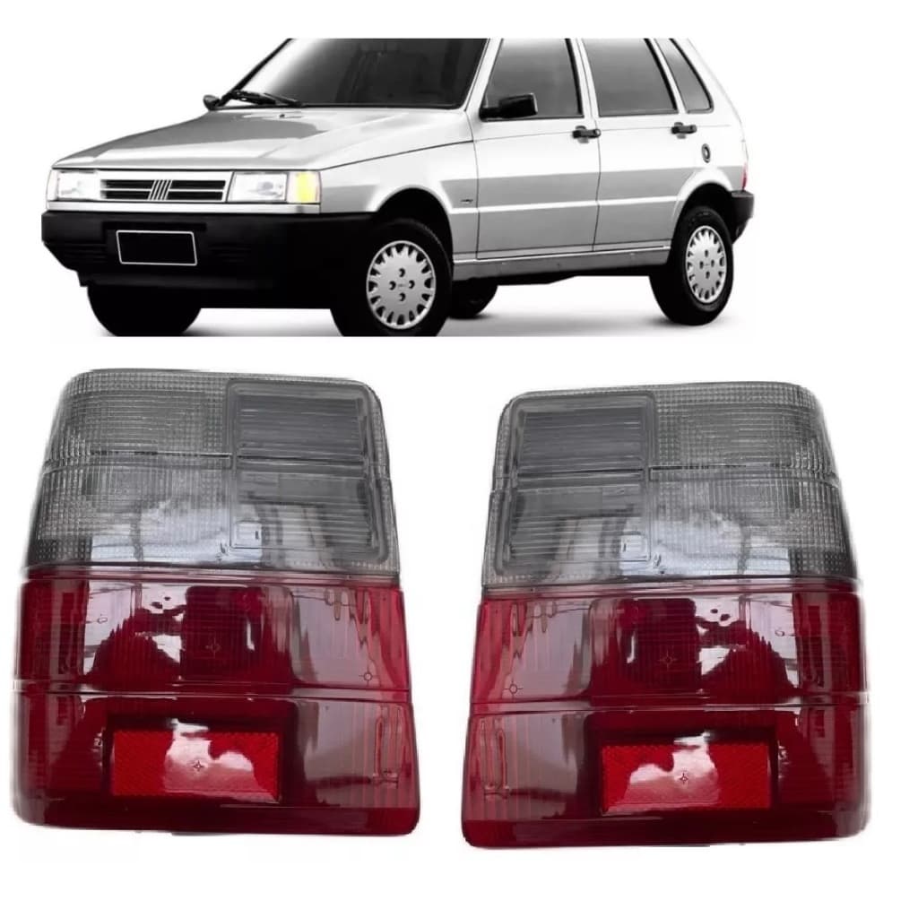 Par Lanterna Sinaleira Traseira Fiat Uno 84 a 2003 Fumê