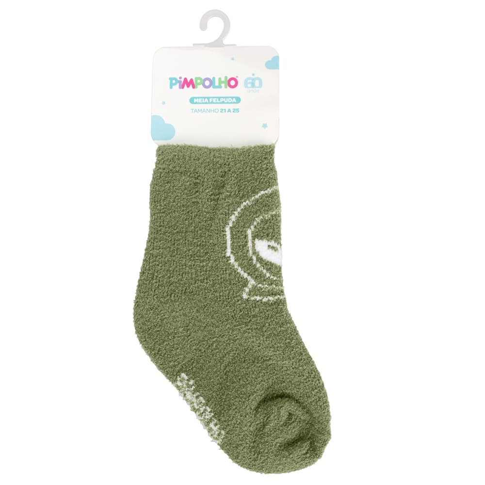 MEIA INFANTIL FELPUDA QUENTINHA VERDE/ET TAM. 21-25 PIMPOLHO