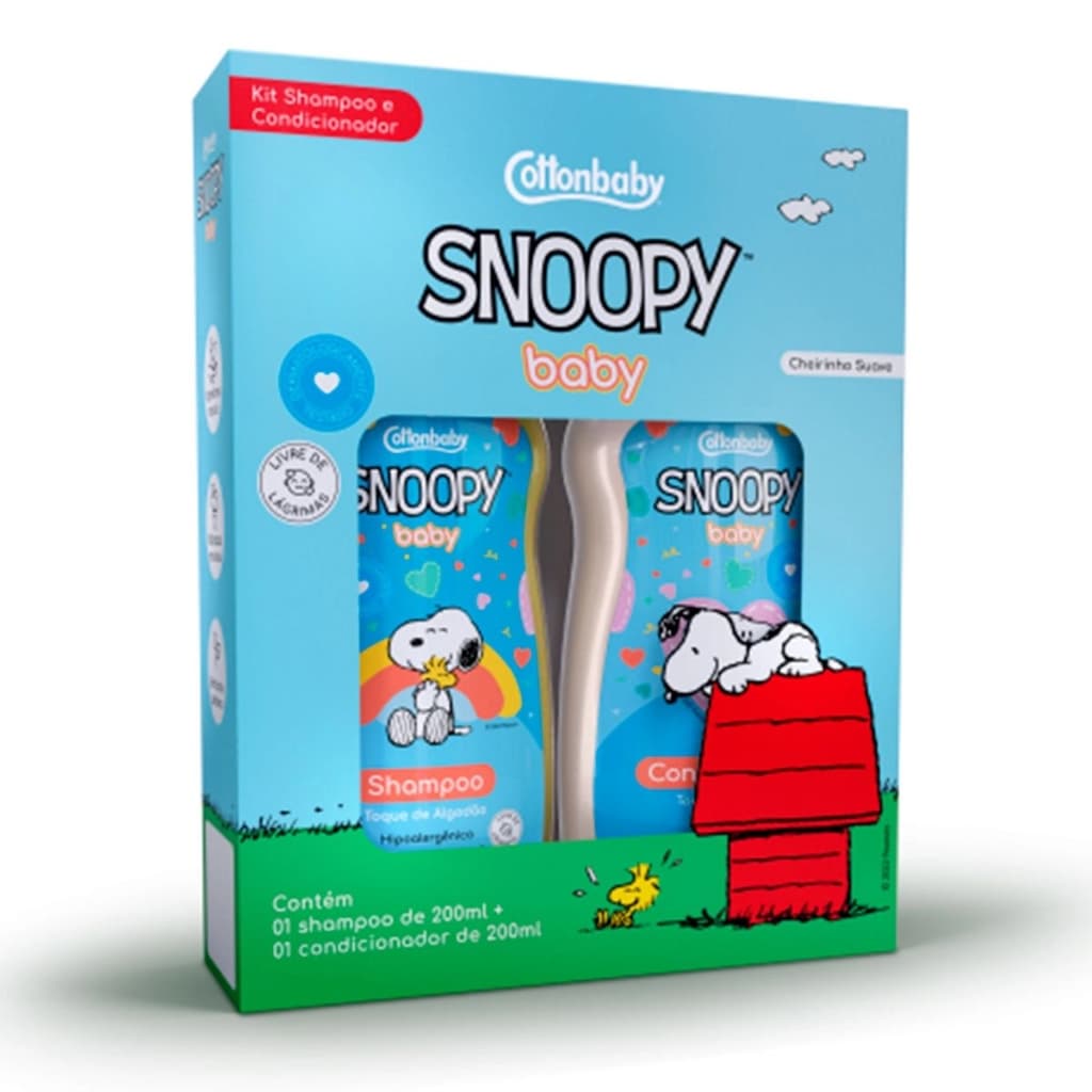 Kit Shampoo E Condicionador Toque Algodão Snoopy Cottonbaby