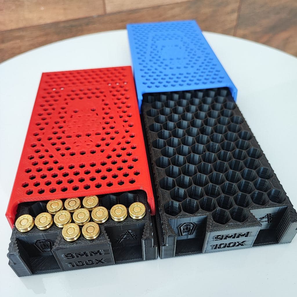Caixa Estojo Porta Munição Calibre 9mm (100 UNIDADES)