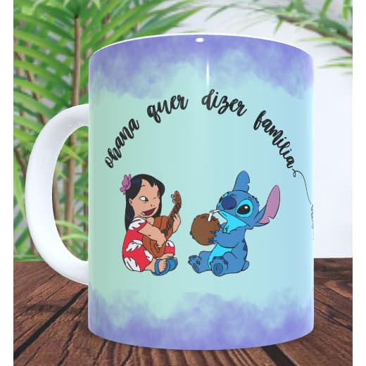 Caneca Stitch Ohana caneca divertida, personalizada caneca cerâmica, caneca polímero
