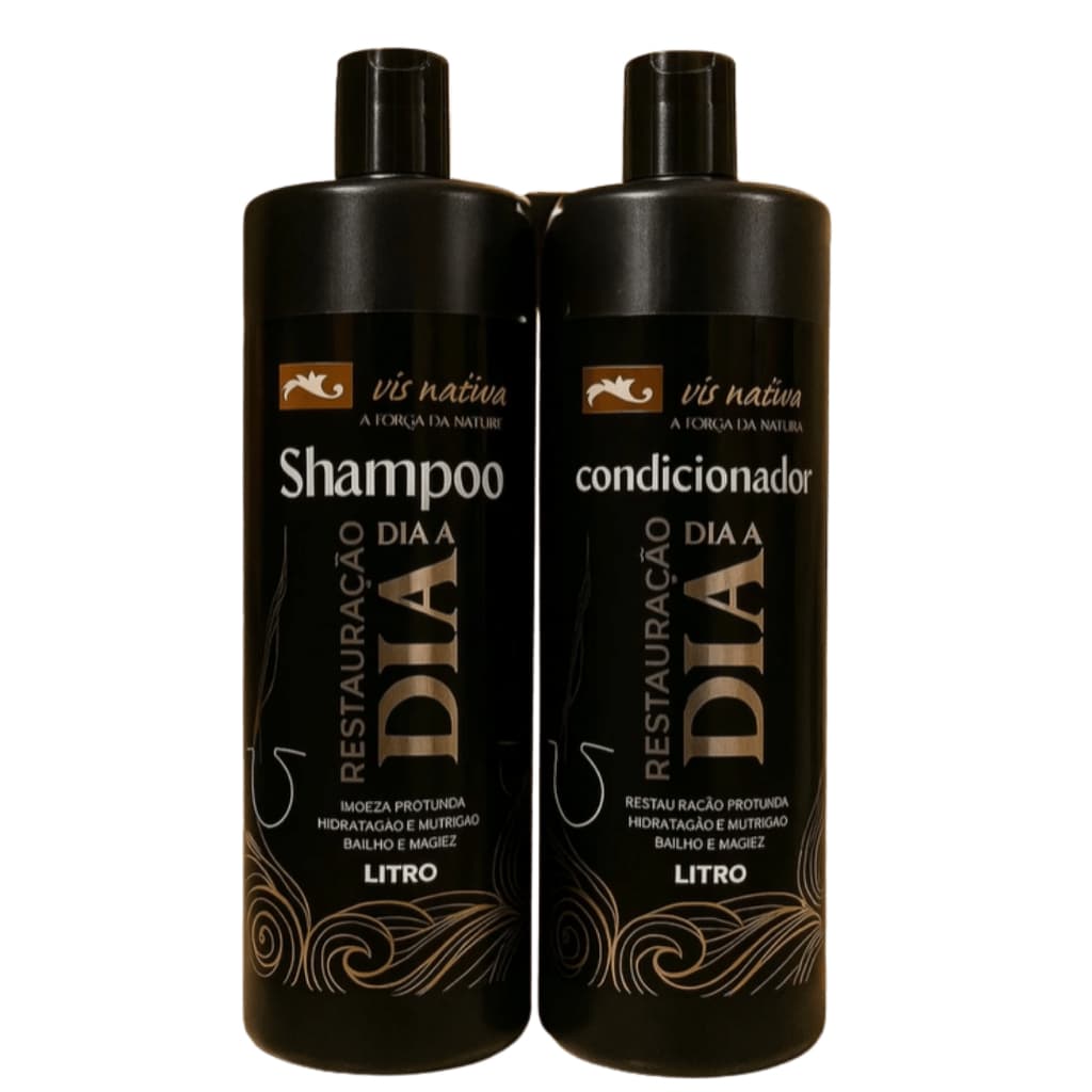 Kit Shampoo + Condicionador Vis Nativa 1L | Hidratação, Brilho, Maciez e Uso Profissional Diário