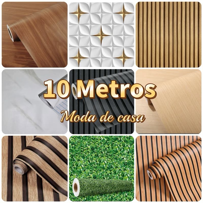 Papel de Parede 3D 10 METROS x 45CM Adesivo Autocolante para Sala, Quarto