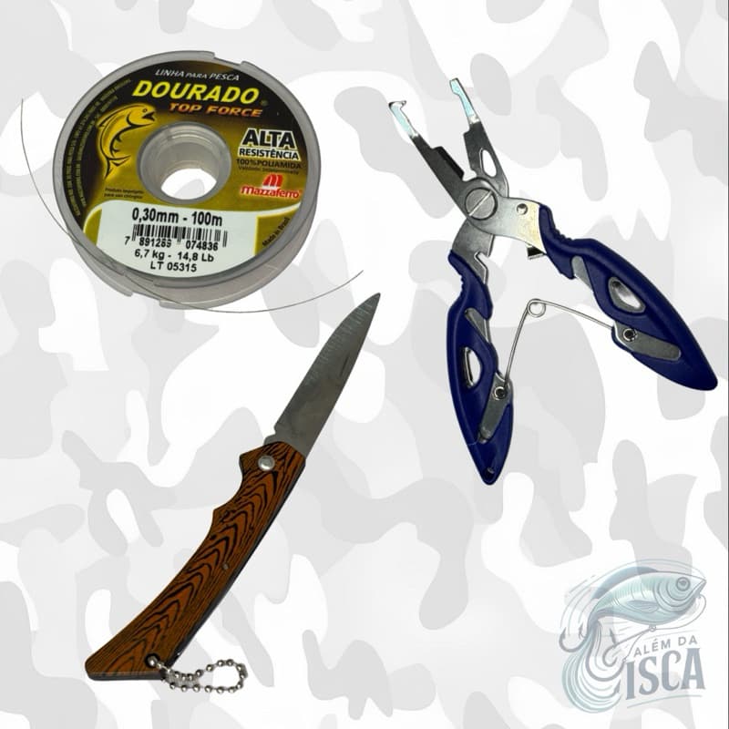 Kit Multiuso de Pesca – Linha, Alicate e Canivete,Kit Completo