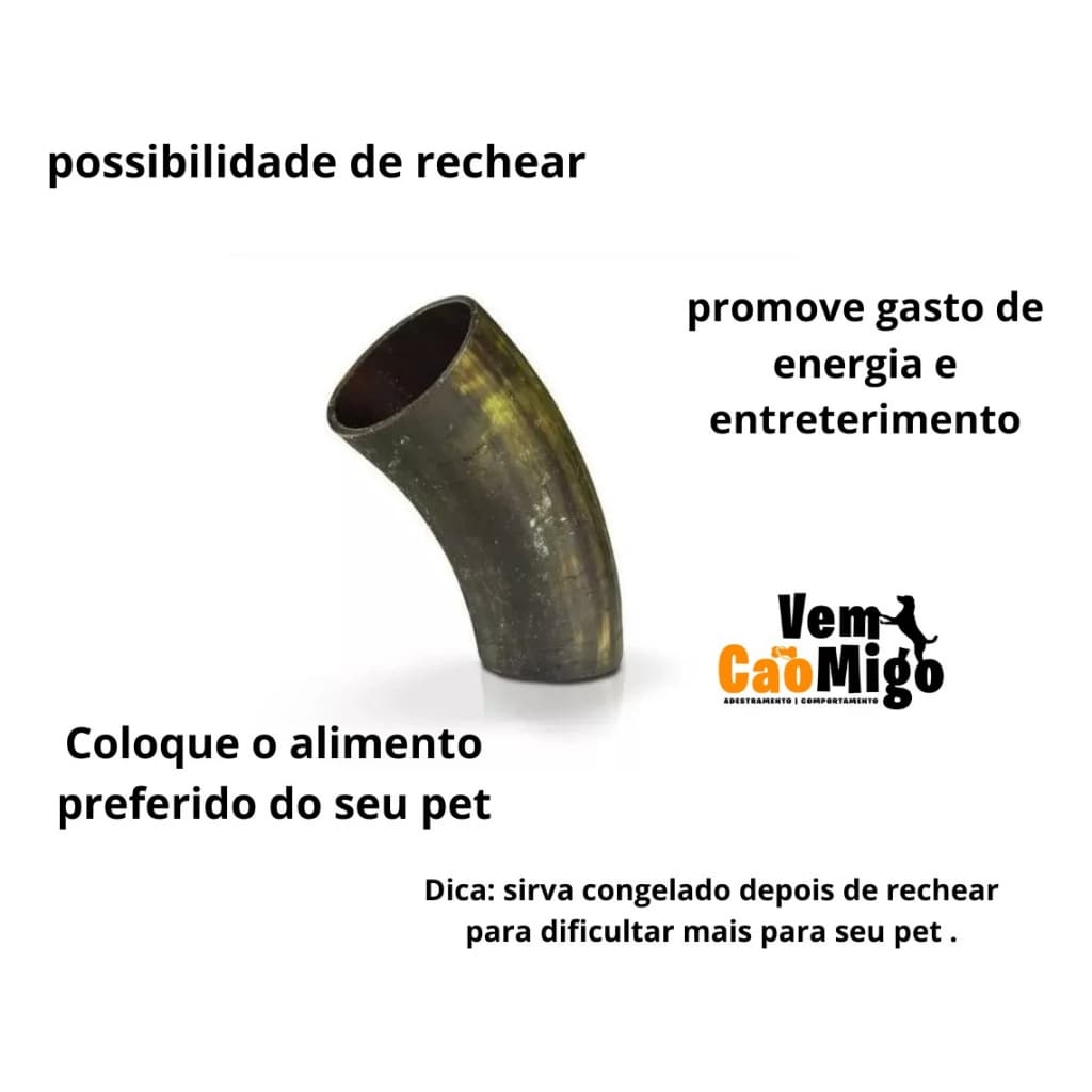 Mordedor Natural P Cães 02un Chifre Bovino Padrão Exportação