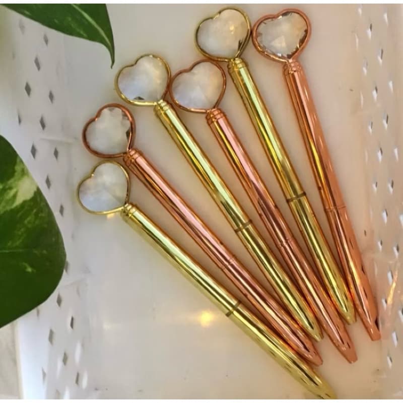 Caneta Coração/Caneta luxo coração rosê e dourado