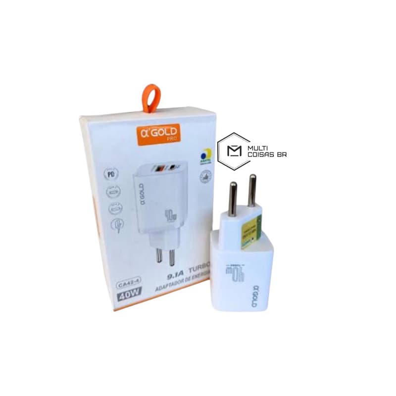 FONTE TURBO GOLD  40W  9.1A  PD USB