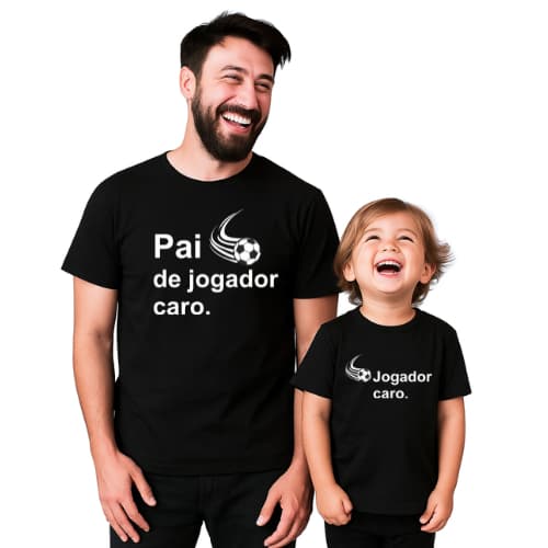 Kit Camisa Tal Pai Tal filho Estampada100% Algodão Pai de Jogador Caro Dia do Pais.