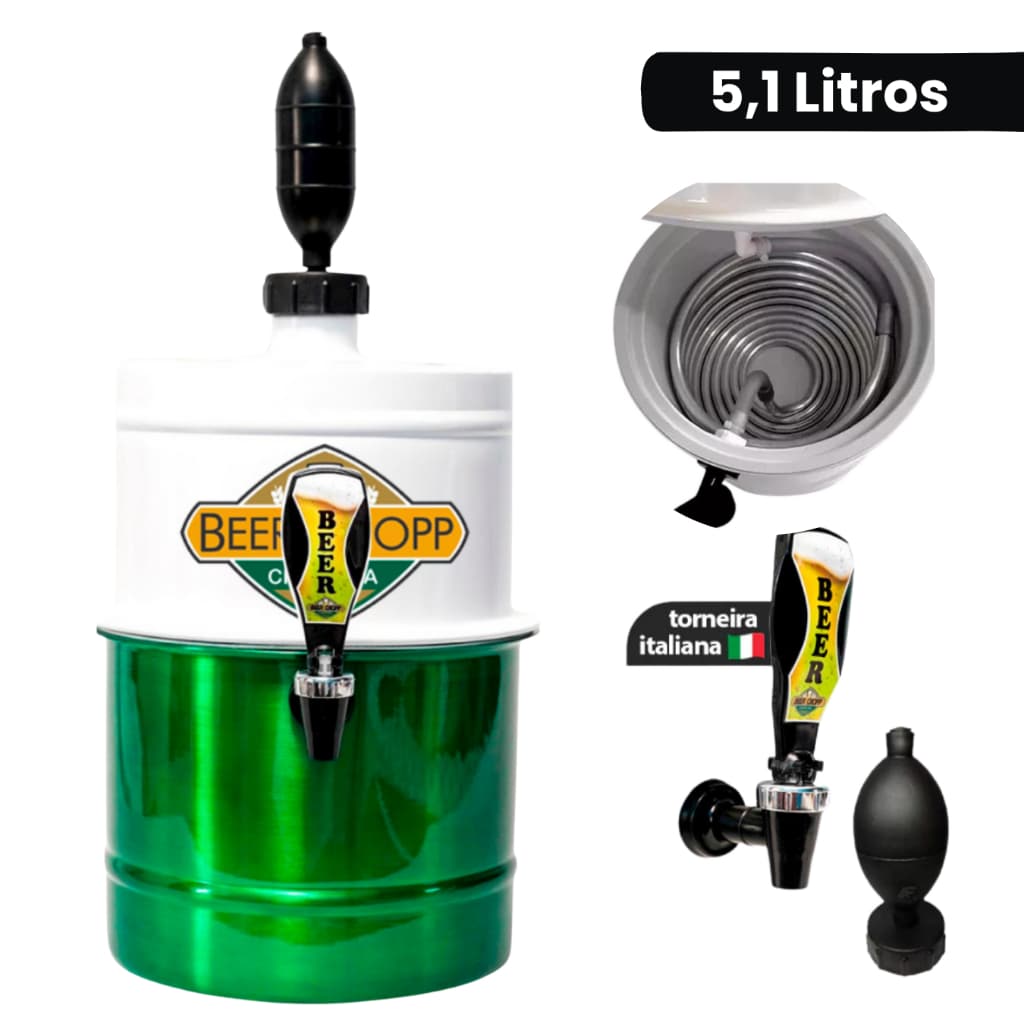 Chopeira Cervejeira Portátil Chopp Gela Fácil 5 Litros a Gelo Beer Chopp Uso Doméstico Externo
