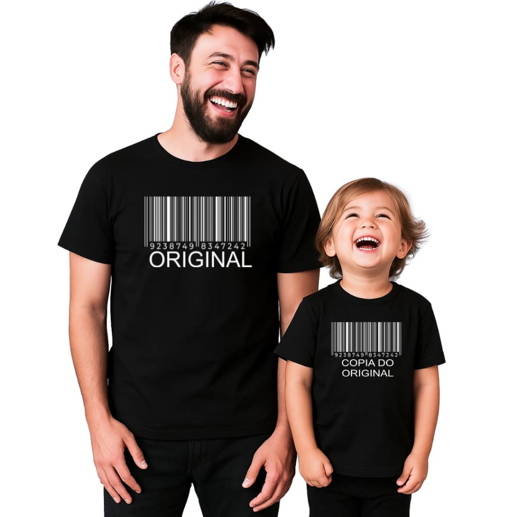Kit com 2 camisetas Dia das Mãe ou Dia dos Pais Estampada100% Algodão Original e Copia