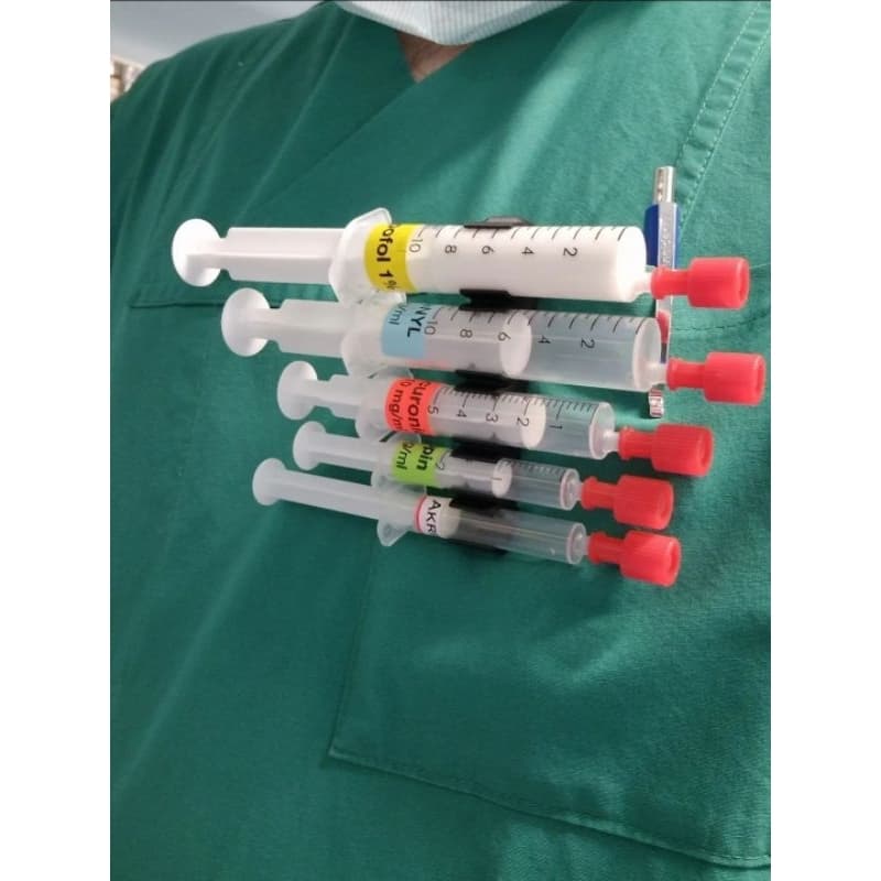 Suporte para seringas compacto para médicos anestesista enfermeira emergência