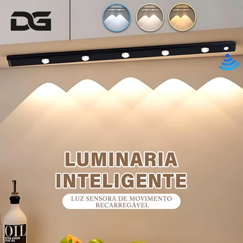 LED Smart Luminária Inteligente usb recarregável 3 Cores Com Sensor PIR Sem Fio Magnéticas F9