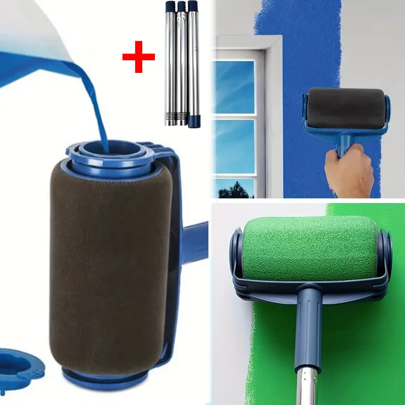 Kit de Pincel Rolo de Pintura Easy Glide de 6 Polegadas para Pintura de Paredes + 72 cm cabo