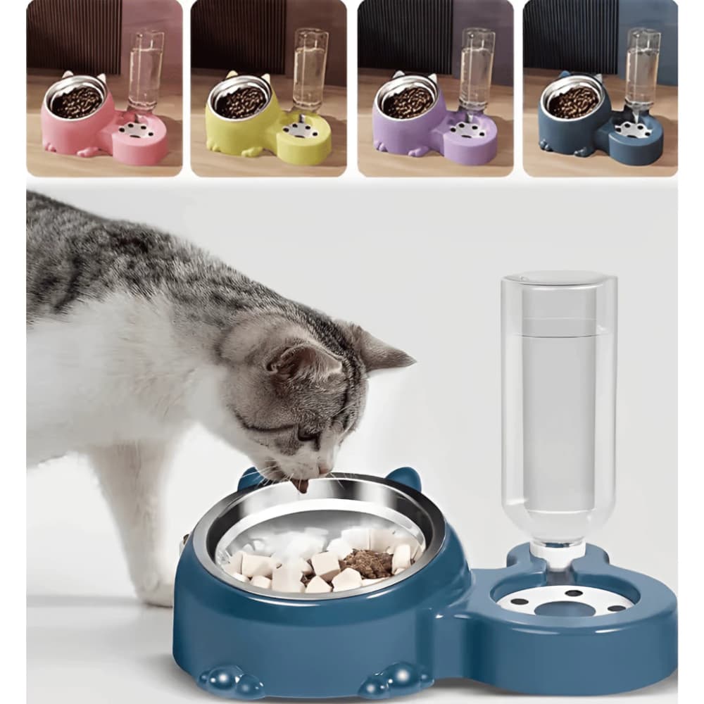 Comedouro e Bebedouro Automatico Gatinho Pets Duplo