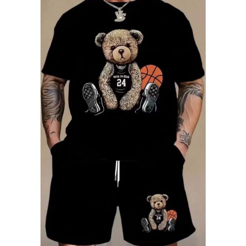 Conjunto Camiseta + Shorts Mauricinho Masculino URSO BASQUETE Lançamento Alta Qualidade Exclusivo Primavera Verão
