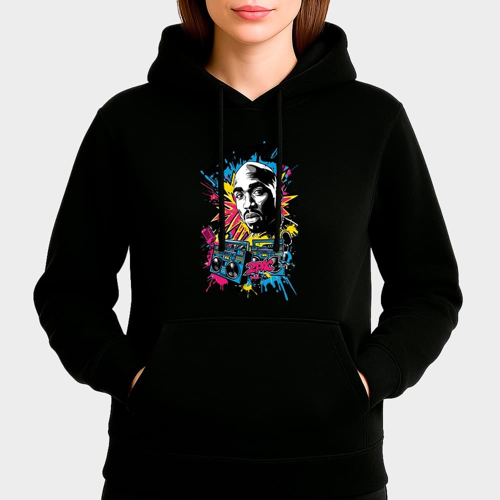 Blusa Moletom Feminina Estampa 2pac Tupac Rapper Algodão