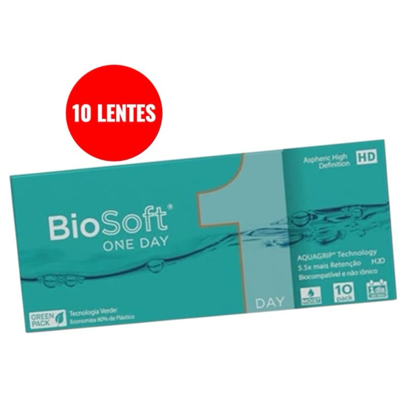 Lentes de Contato Biosoft One Day Caixa Com 10 Lentes
