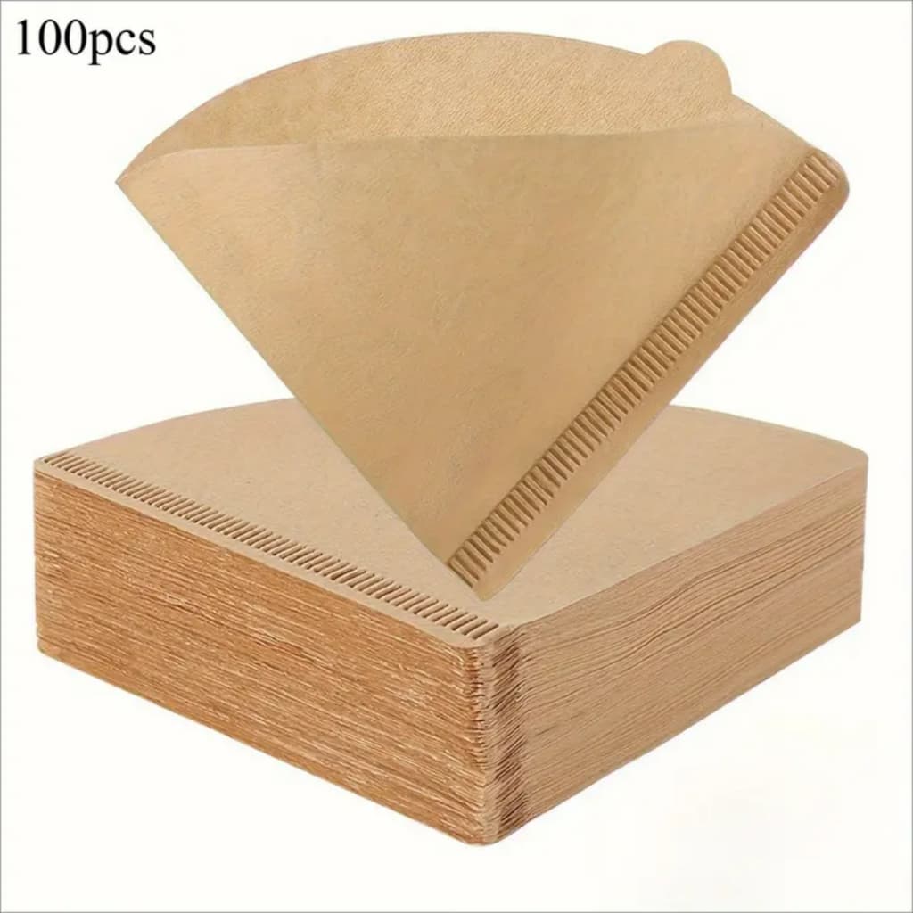 Kit 100 Filtros de Papel Natural Tamanho 102 Tipo Hario V60 Passador de Café