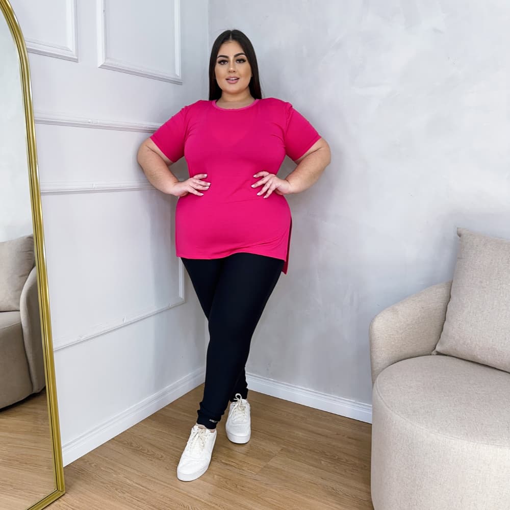 Blusa Feminina Vest Legging Plus Size Blusa que Estica Academia Longa Tapa Bumbum Caminhada Moda Verão Premium