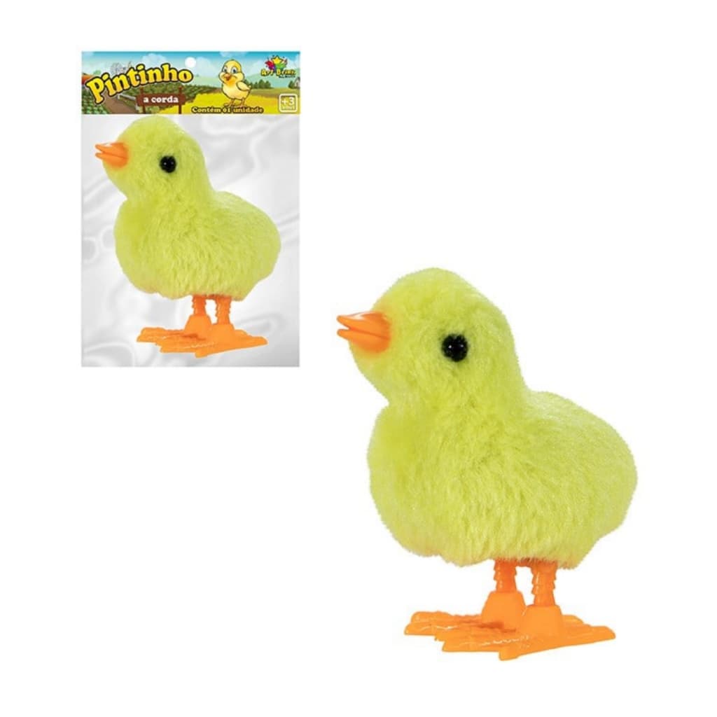 Pintinho Amarelo De Pelúcia  - Brinquedo à Corda Infantil