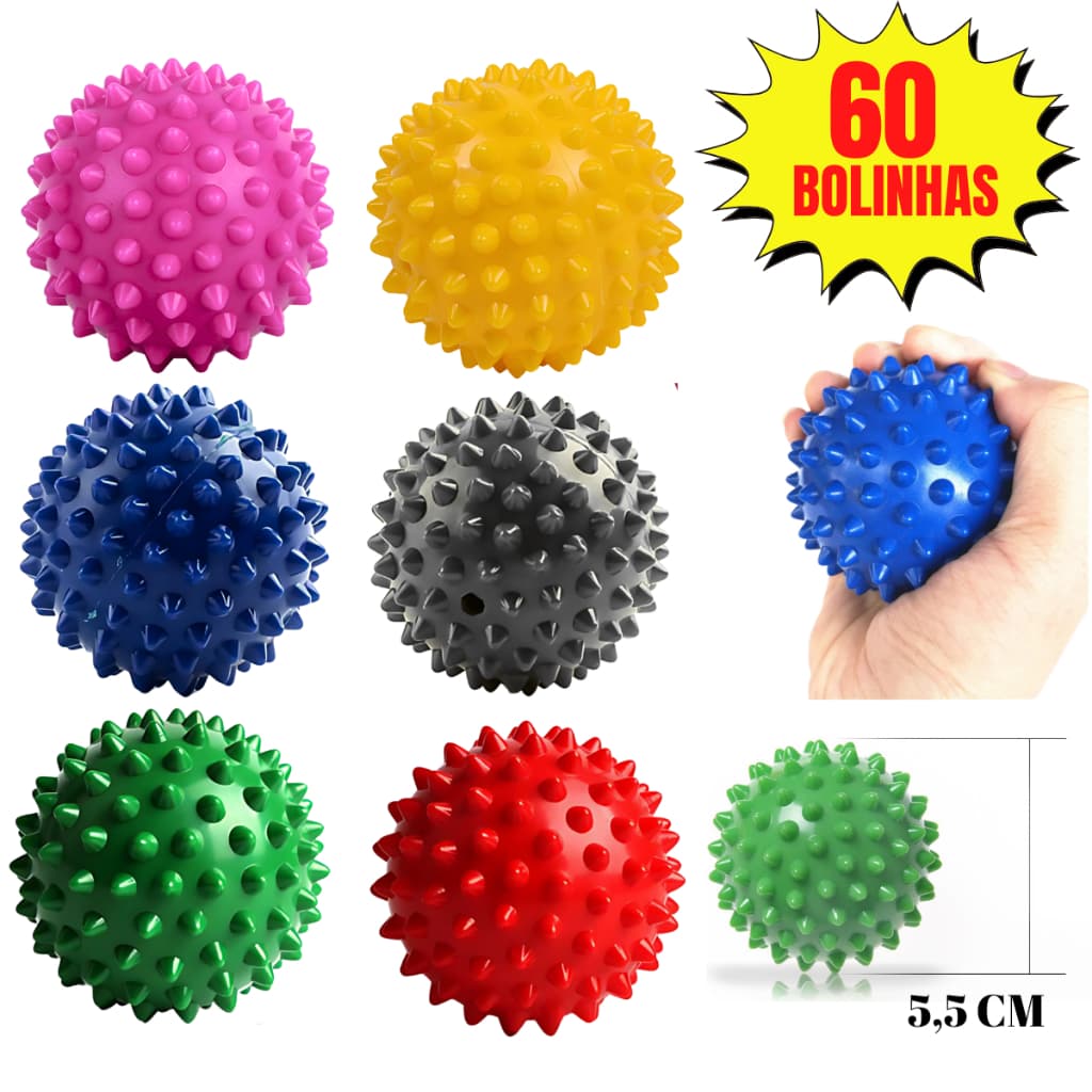 60 Bolinhas Cravo Para Massagens Fisioterapia e Pet Anti Stress