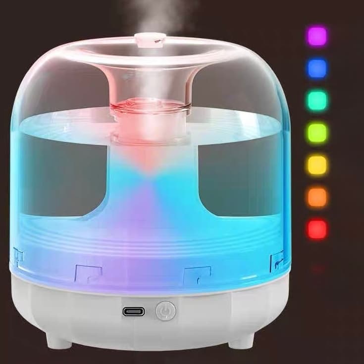 Umidificador De Ar Com Luz LED RGB Purificador De Ar De Mesa Portátil