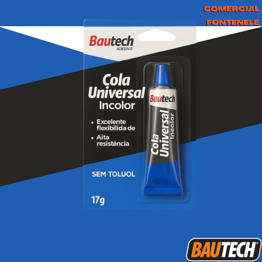 COLA UNIVERSAL - ARTESANATO INCOLOR BAUTECH MULTIUSO PARA TRABALHOS MANUAIS E ARTISTICOS SEM TOLUOL