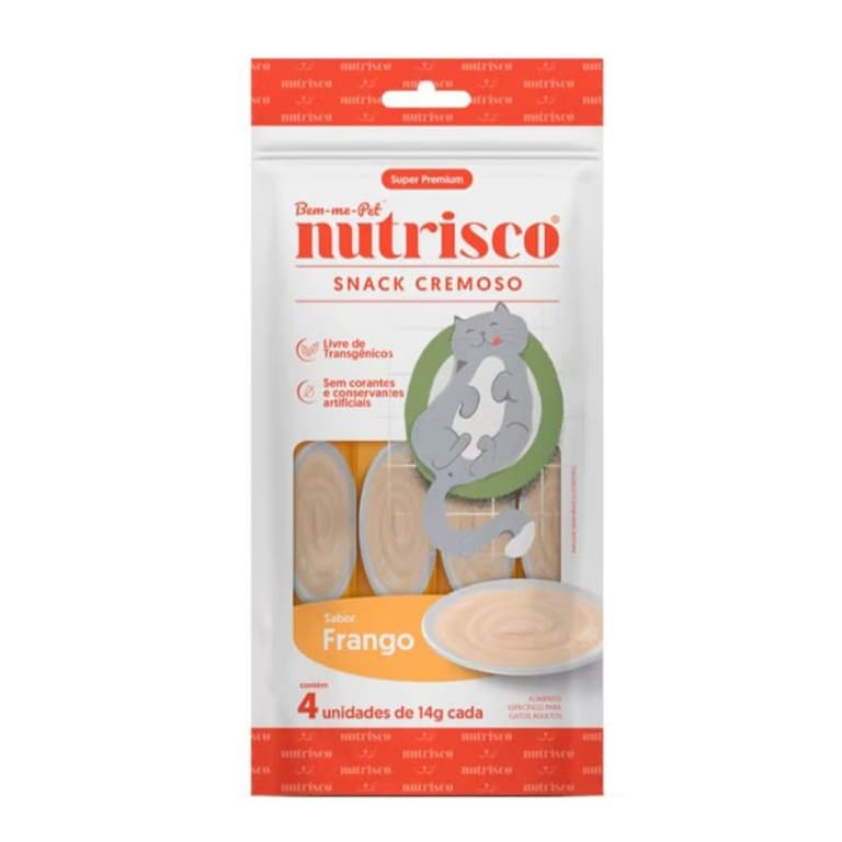 Petisco Purê Nutrisco sabor Frango (4 unidades) Gatos