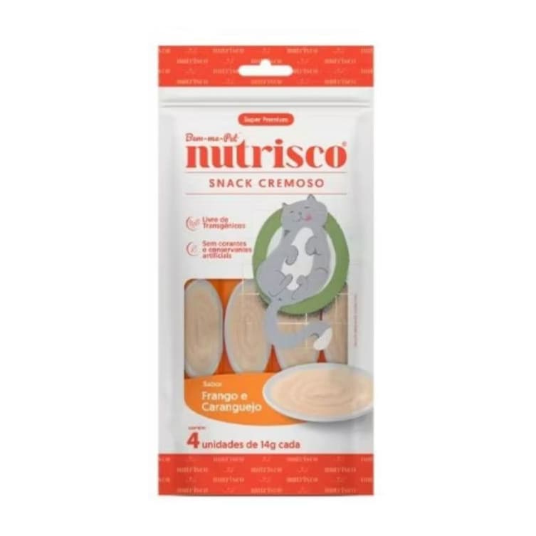 Petisco Purê Nutrisco sabor Frango e Carangueijo (4 unidades) Gatos