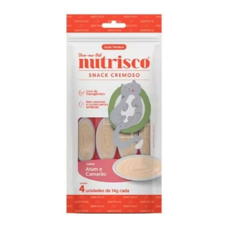 Petisco Purê Nutrisco sabor Atum e Camarão (4 unidades) Gatos