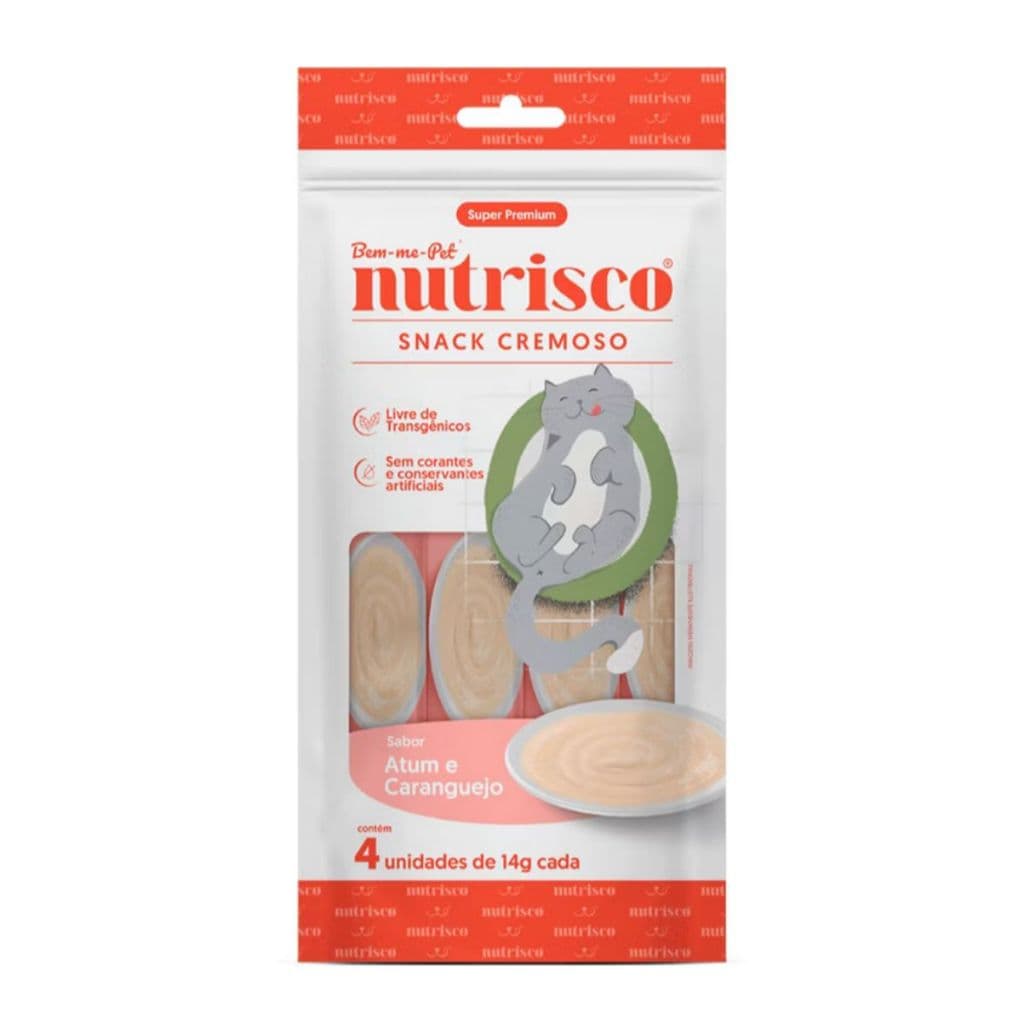 Petisco Purê Nutrisco sabor Atum e Carangueijo (4 unidades) Gatos