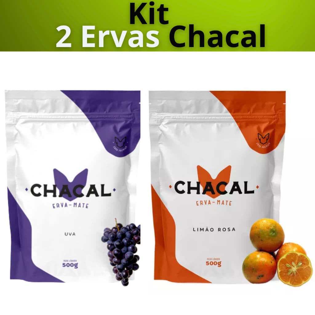 Kit Com 2 Erva Mate Tereré Chacal 500g Escolha o Sabor