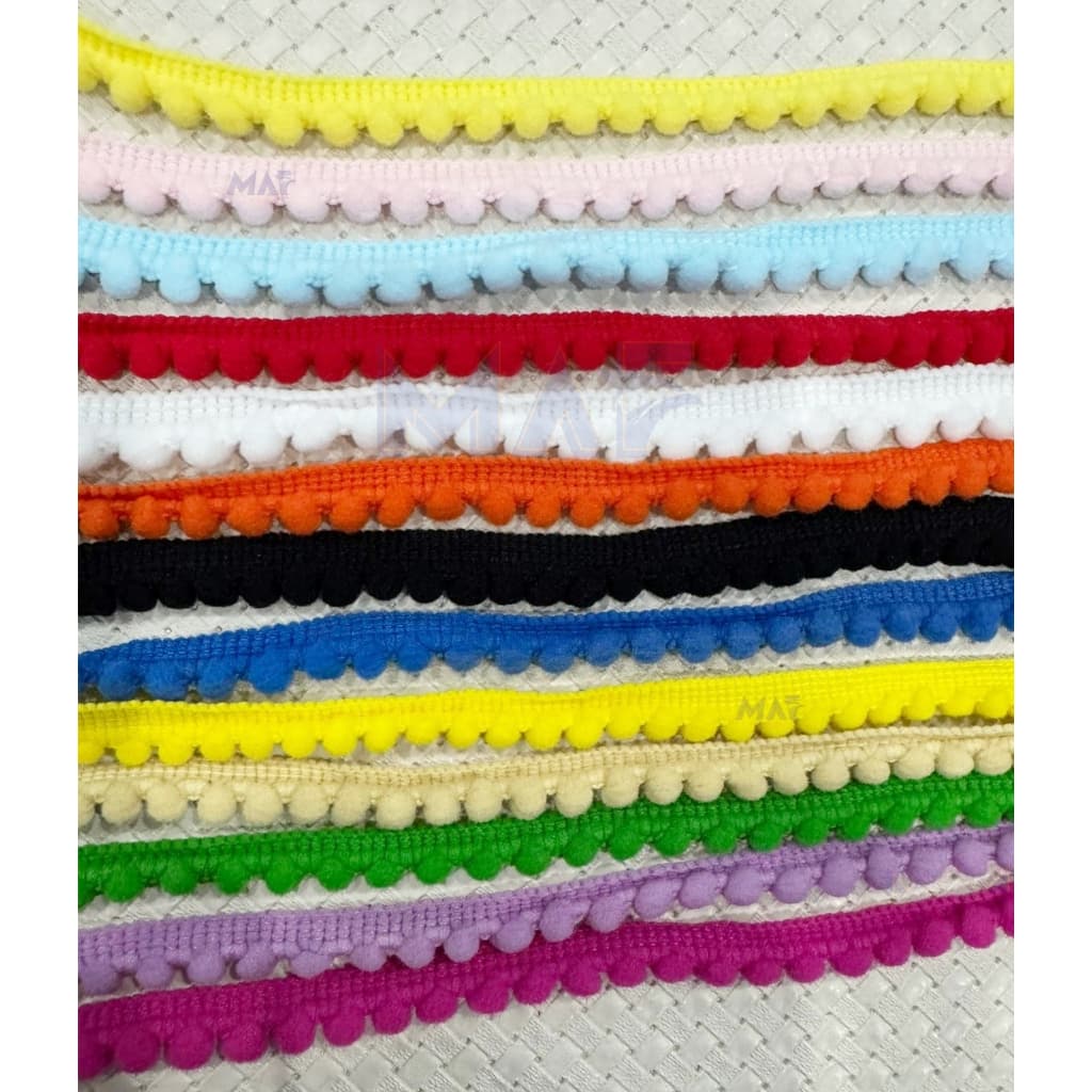 Fita Pompom Passamanaria 1cm x 2mts Cofrinho Caixinha Personalizada Luxo Festa Infantil mini pompm