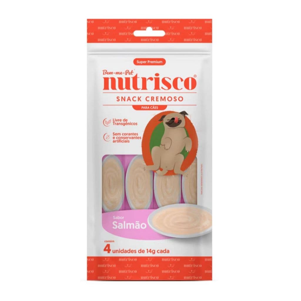 Petisco Purê Nutrisco sabor Salmão (4 unidades) Cães