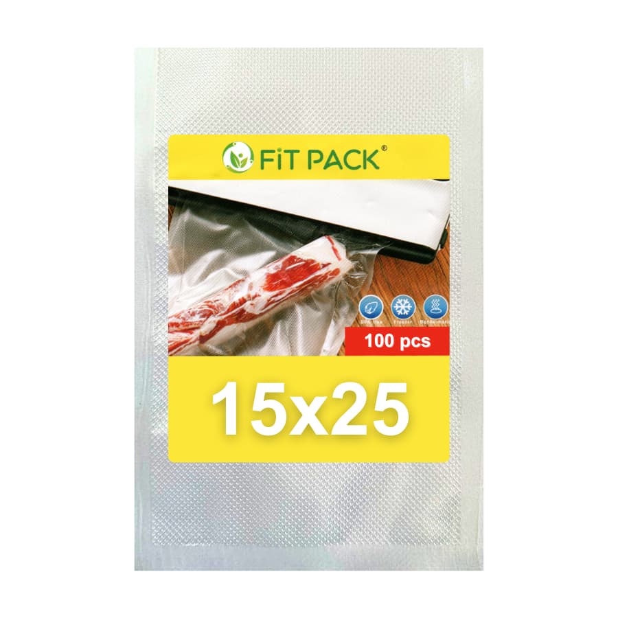 100 Sacos Plástico Gofrado 15x25cm Embalagem Ranhuras P/ Seladora A Vácuo - W1525