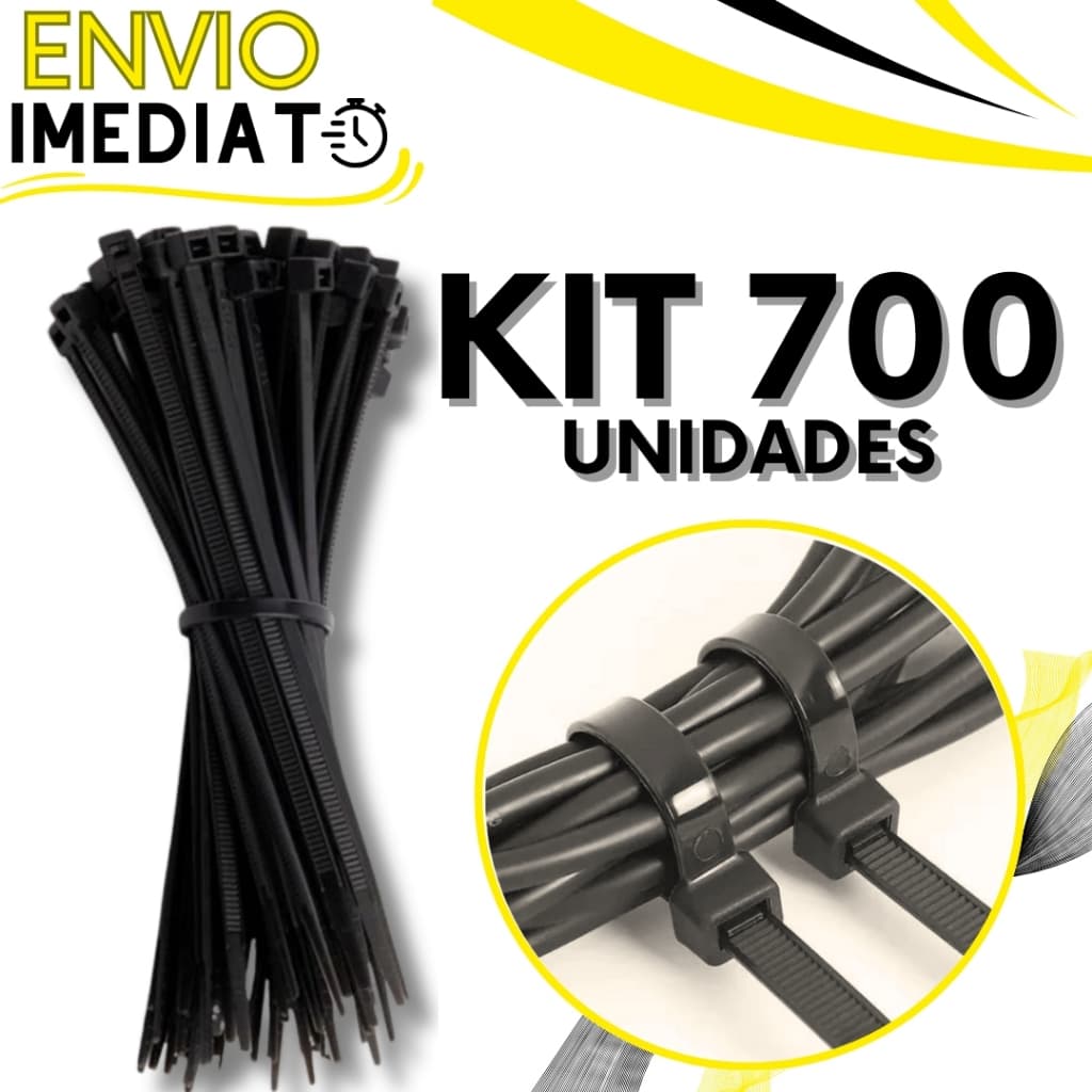 KIT Jogo 700 Enforca Gato Abraçadeira de Nylon Braçadeira Cintas Plásticas Variadas Super Resistente Presilha para Fios