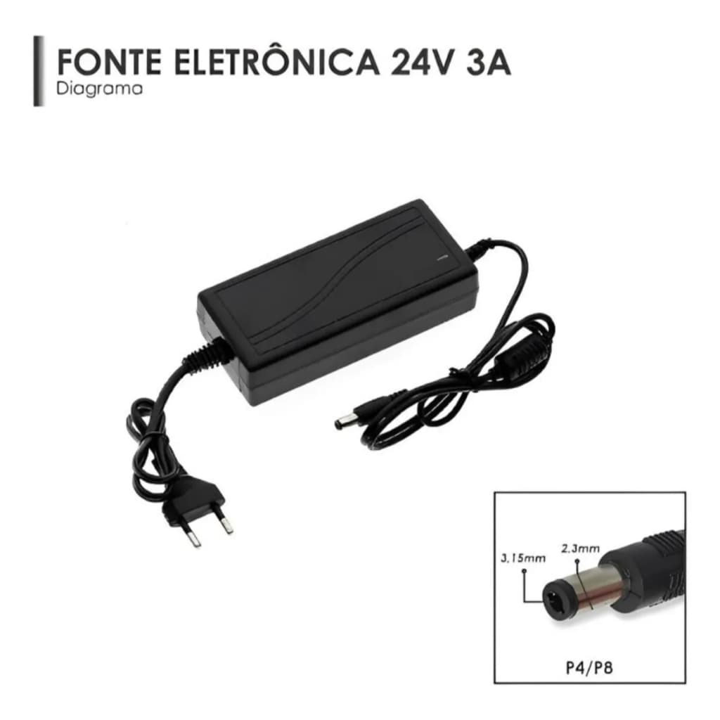 Fonte Para Luminaria Ring Light  24v 3a Com Nota