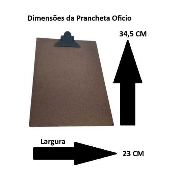 2x Prancheta Madeira Duratex oficio Carbrink c/Garra plastica - Observação: GRANDE