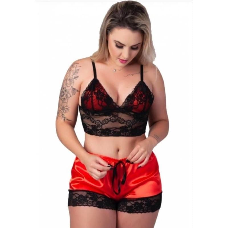 Pijama de  Cetim e renda
