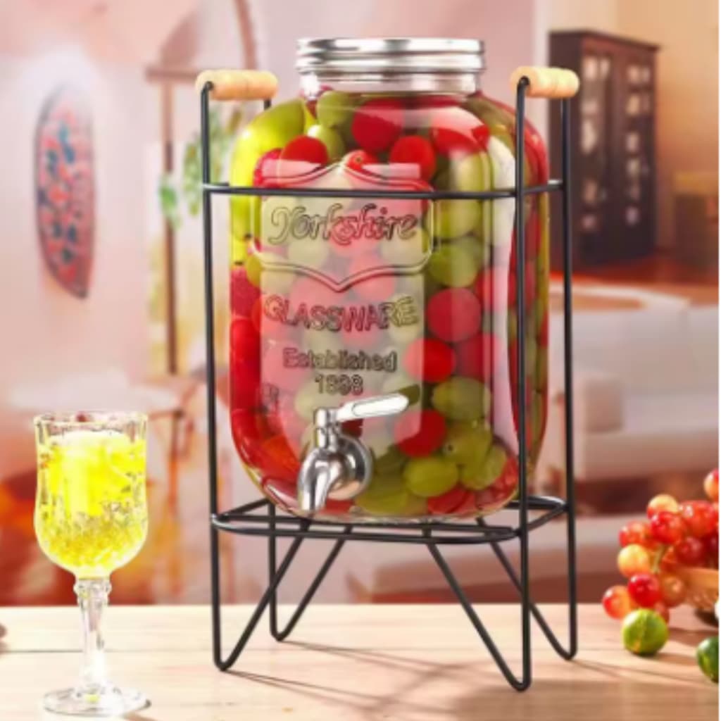 Recipiente para Bebidas Suqueira de Vidro Grande 4 Litros Festa Cerveja