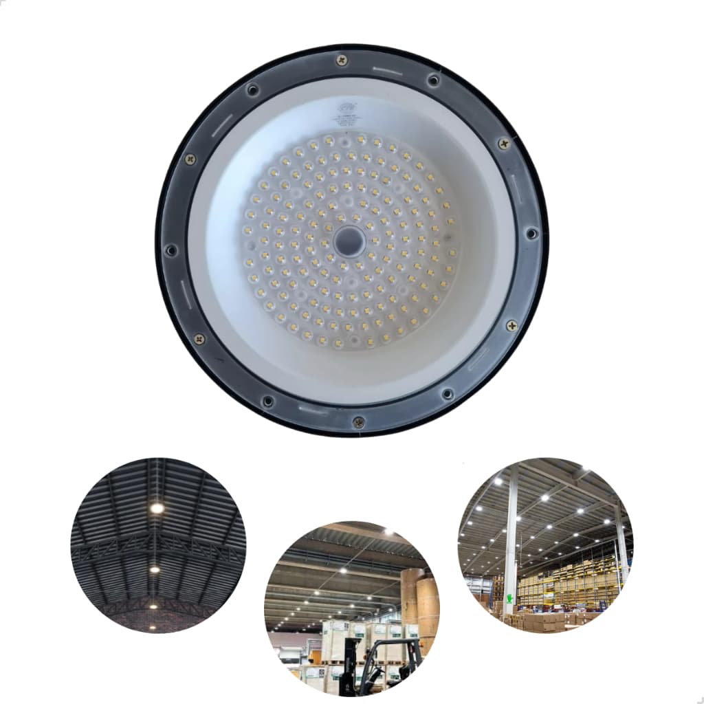 Luminária Industrial Led High Bay Ufo Galpão Ip65 100w Cor Preto Cor da luz Branco frio Bivolt
