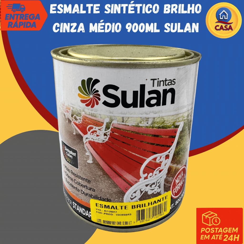 Tinta Esmalte Sintético Brilhante 900ml Sulan Tintas